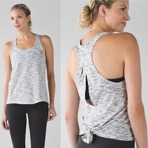 Lululemon Tiger Space Dye Black White Salute the Sun Tank Top Size 4